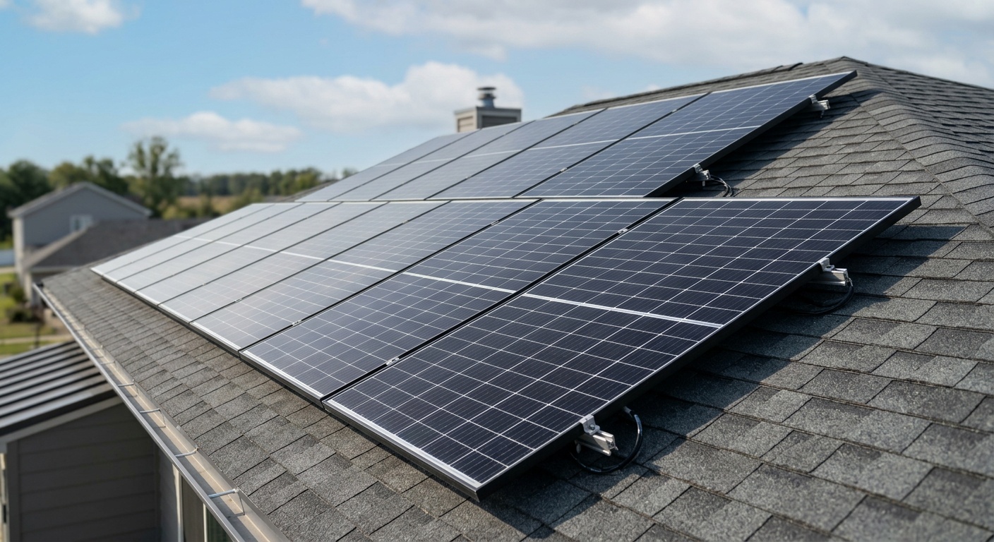 Solar panels house