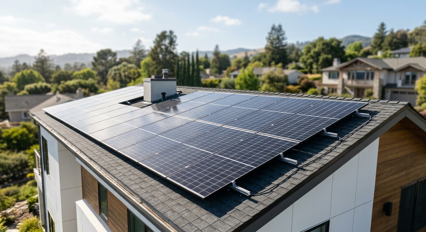 Solar panels house